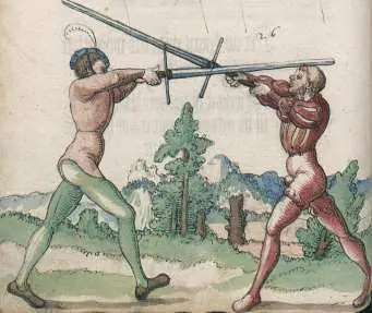 [99] This is the text and the gloss on what you shall drive against him when one has parried you